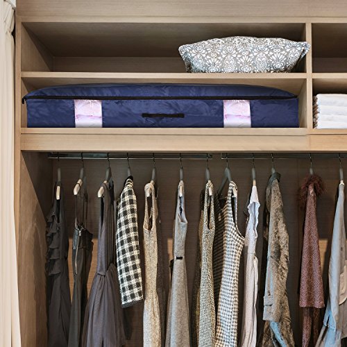ACMETOP Ultra Large Under Bed Storage for Clothes, Blanket, Comforters, Linen, Shoes, Household Under-bed & Closet Organizer – Durable & Reusable, 2 Pack (Navy) (2-Pack, Navy)