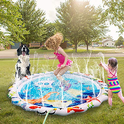 Termichy Splash Pad, Premium Sprinkler Pad for Kids Outdoor Water Play Sprinklers (59")