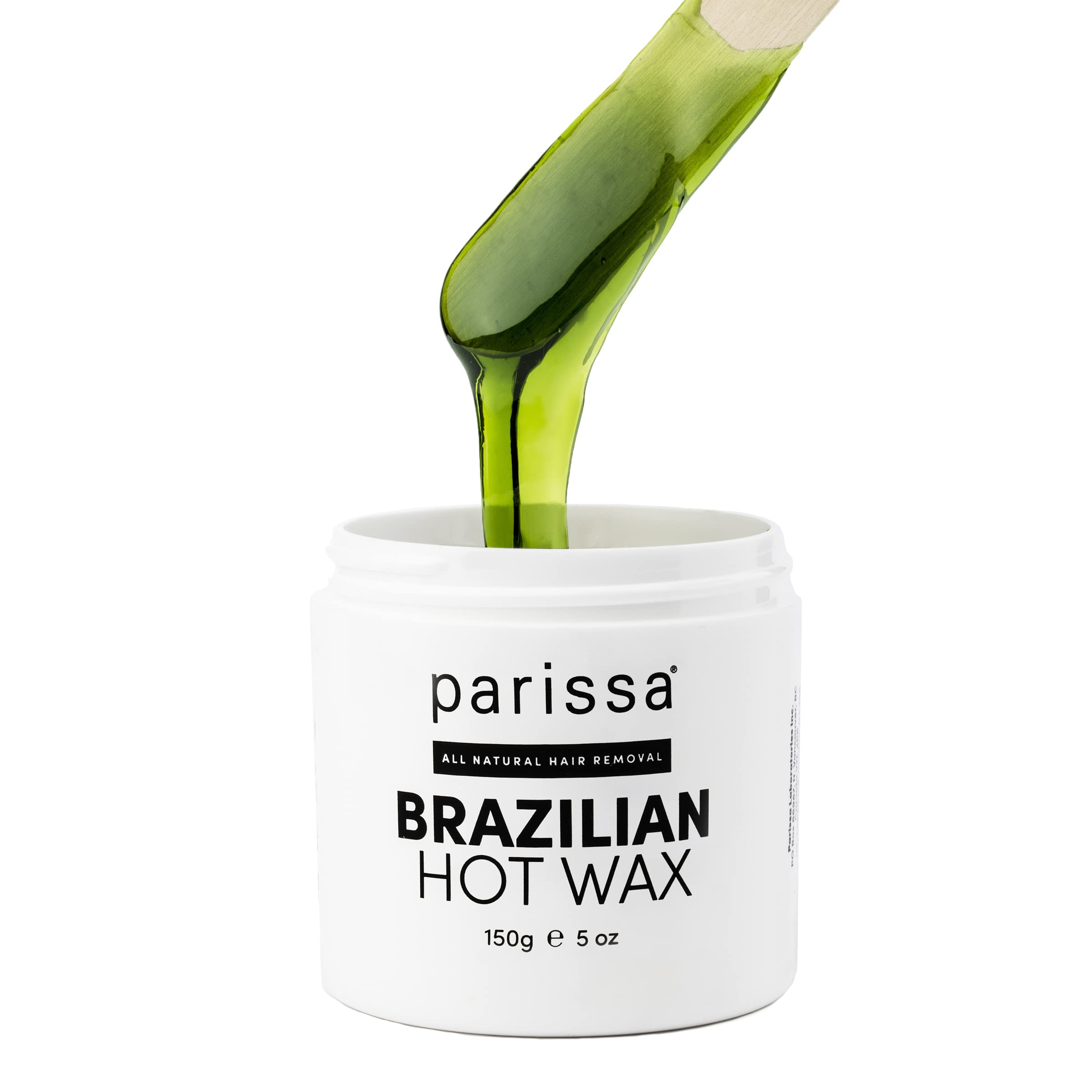 Parissa Brazilian Hot Wax Kit | No-Strip Hard Wax for Coarse Hair with Natural | Microwavable Formula | At-Home Hair Removal for Bikini, Underarms & Body with Post-Wax Ultra Soothe Oil| 150g (5 Oz)