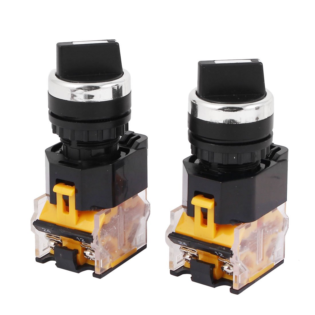 Sourcingmap LA38-203 AC 440V 10A 2 Position ON/Off Rotary Selector Switch Orange 2 Pcs