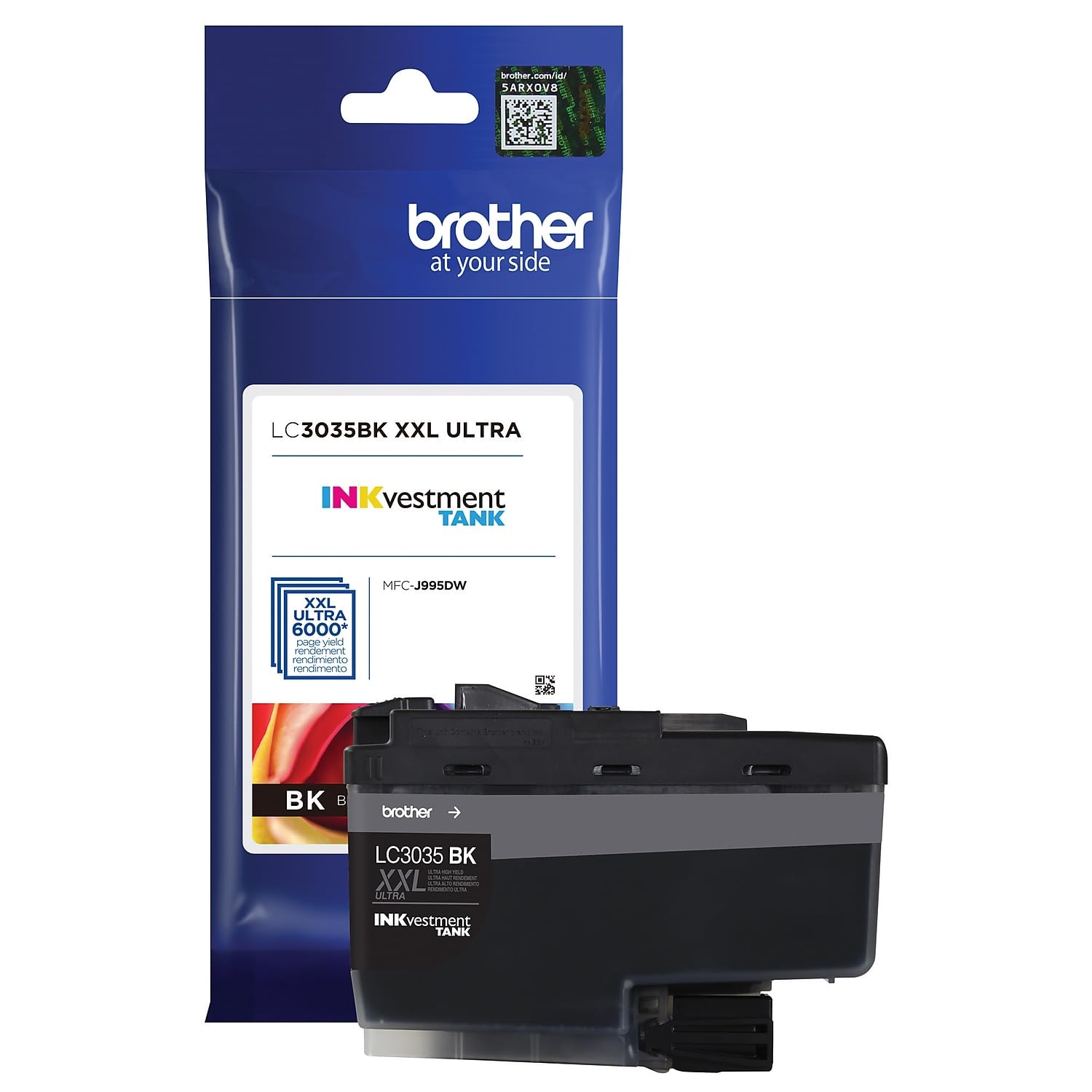 Brother Genuine LC3035BK, Single Pack Ultra High-Yield Black INKvestment Tank Ink Cartridge, Page Yield Up to 6,000 Pages, LC3035, Amazon Dash Replenishment Cartridge