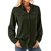 Women's UPF 50+ Long Sleeve UV Shirts Sun Protection Outdoor Cool Quick Dry Fishing Hiking Safari Travel Gardening Shirts