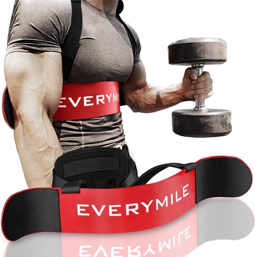 EveryMile Fitness Arm Curl Blaster, Sports Biceps Triceps Big Arms Bodybuilding Bicep Isolator, Muscle Strength Weight Lifting, Thick Gauge Aluminum, Adjustable Robust Rivets (Red) : Sports & Outdoors