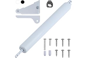 MUZHUPGUZ Storm Door Closer,1 Set Screen Door Closer,Pneumatic Door Bracket, Window Closer Safety Closure with Hold Open for Storm(White)