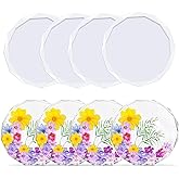 Resin Coaster Molds, 4 Pack Diamond Edge Round Molds for Resin Casting, Silicone Coaster Molds for Epoxy