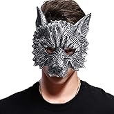 ReneeCho Halloween Costume Adult Realistic Half Mask Wolf Masks Werewolf Animal Monkey Mask Brown Gorilla