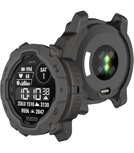 Coque Silicone Compatible Garmin Instinct 3 50mm - Protection écran, étui Cadre Noir