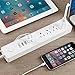 ONSMART USB Surge Protector Power Strip, 4 Multi Outlets with 4 USB Charging Ports, 3.4A Total Output-600J Surge Protector Power Bar, 6 ft Long UL Cord, Wall Mount-White…
