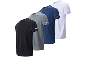 Men's Quick-Dry T-Shirts for Workout, Short Sleeve Loose Fit Round Neck Summer Athletic T-Shirts for Gym and Everyday Wear