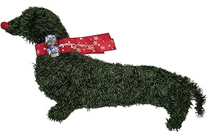 Muised Handmade Dachshund Wreath Dog Christmas Puppy Indoor Outdoor Head Farmhouse Office Christmas Decorations Christmas Tree Ornaments Gifts Christmas Stockings