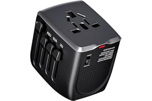 WAUDM International Travel Adapter Voltage Converter to Step Down 230V to 120V for Hair straighteners, laptops, Cell Phones, Power converters from USA to UK, Europe, Australia Over 200 Countries