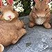 Resin Outdoor Decor Fleshcolor Bunny Garden Rabbits Statue Lawn Decoration 3.5 inches