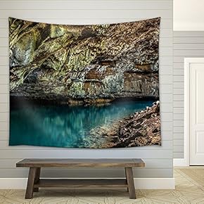Nature Landscape in a Cave - Fabric Wall Tapestry Home Decor - 51x60 inches