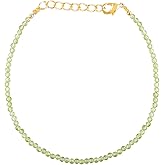 NJCRAFT Minimalist Beaded Bracelet for Women – 2-3mm Micro Faceted Crystal Beads | Lightweight Adjustable Layering Bracelet