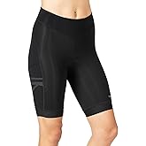 Terry Bike Shorts Women Padded, 10" Power Compression Shorts for Women High Waisted Cycling Biker Shorts with Padding Pockets