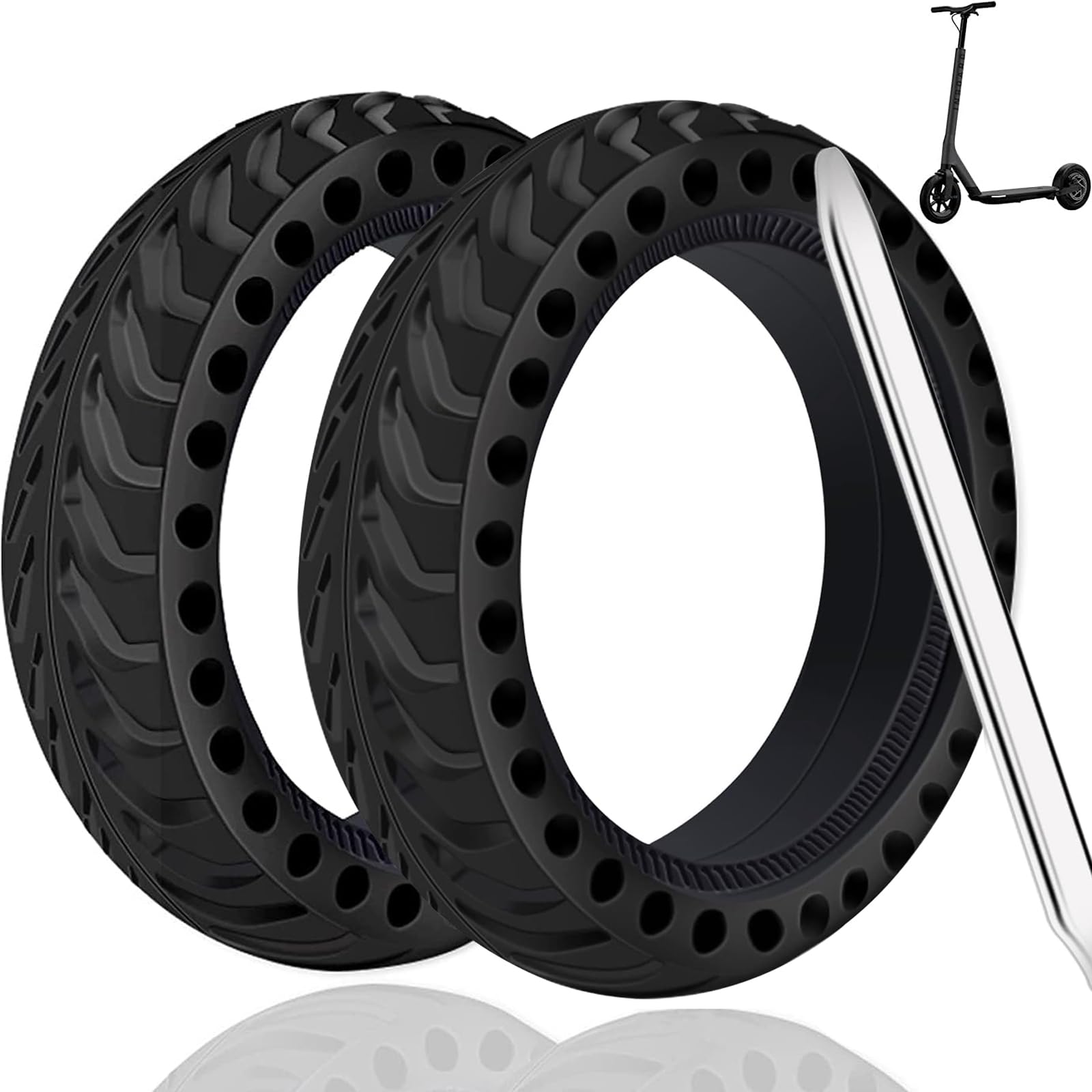 YINUOHUA 8.5x2.0-17 Solid Rubber Tyres, 200 kg Load Capacity, 20-Ply, H Speed Rating, Compatible with Mijia Mi Xiaomi M365, M365 Pro, Pro 2, Electric Scooter