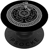 The Ghoulish Garb Hecate's Wheel Ouroboros Goddess of Witchcraft PopSocket Adhesive Phone Grip for Smartphones (iOS and Android) - Black