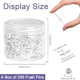 Amazon Basics Push Pins Clear Head 200 Count Steel Point Office & Classroom view 4