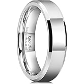 King Will BASIC Men Women 4mm/5mm/6mm/7mm/8mm Tungsten Rings Polished Wedding Band Engagement Anniversary Band Comfort Fit