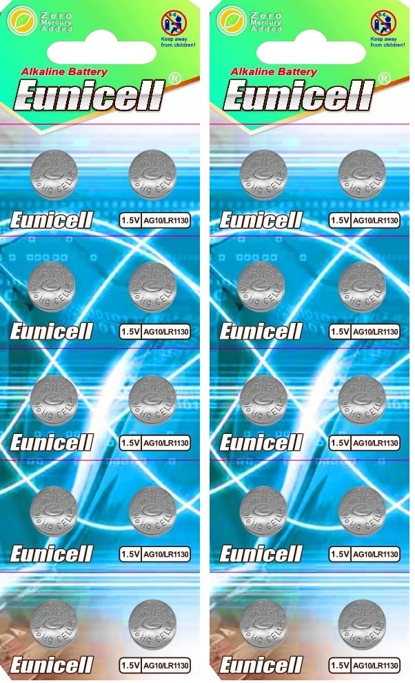 AG10 (2 blistercards = 20 batteries) brand Eunicell