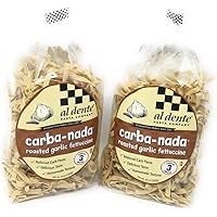 2 Packs Al Dente Pasta Carba-Nada Roasted Garlic Fettuccine 10 Ounce Bag