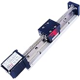 FUYU FSK30 Mini Linear Rail Small Slide Guide CNC Screw Lead Motion Table Motorized Nema 14 Stepper Motor[50mm Stroke Work Size]