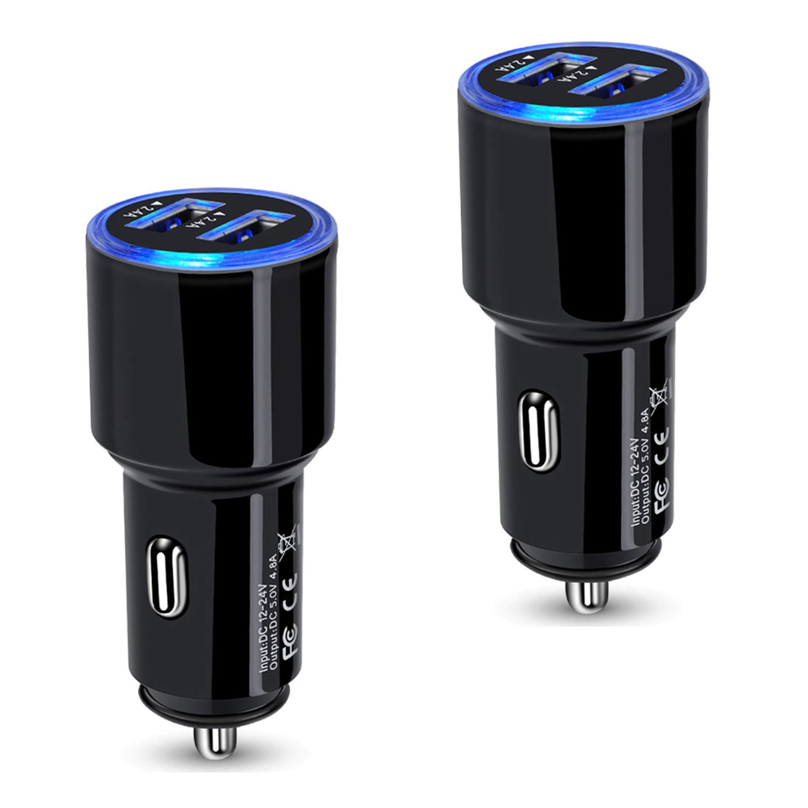 USB Car Charger, 2Pack 4.8A Fast Charging Dual Port USB Cigarette Lighter Adapter for iPhone 15 14 13 12 11 Pro Max SE XR X 8 7 6, iPad, Samsung Galaxy S23 S22 S21 S20 S10 S9 S8 S7 A51,Android,Kindle