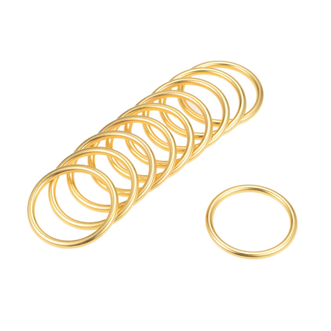 sourcing map O Ring Buckle 30mm(1.2") ID 3mm Thickness Zinc Alloy O-Rings for Hardware Bags Belts Craft DIY Accessories, Gold Tone 10pcs