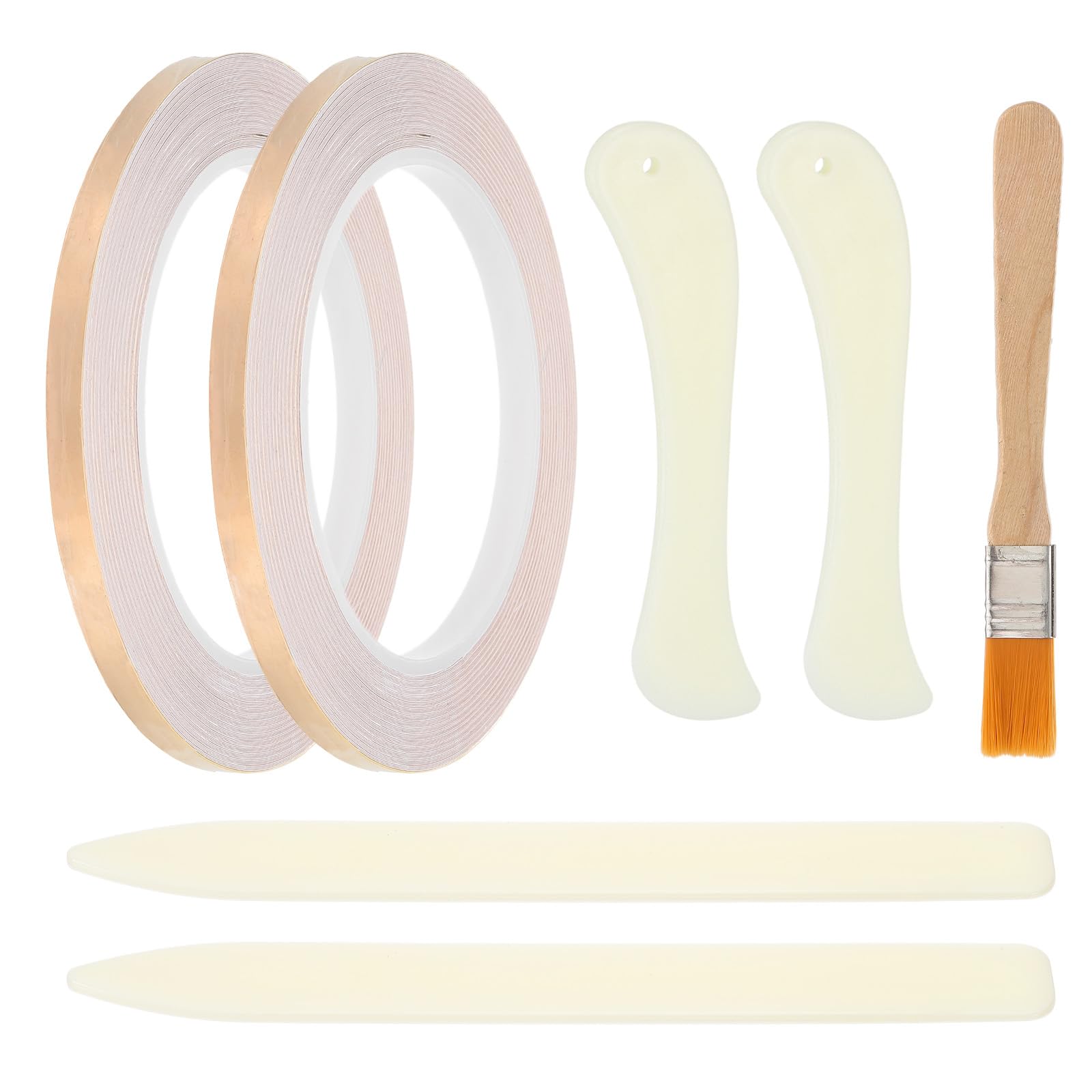 PATIKIL 36 Yard 1/4 Inch Copper Foil Tape,2 Roll Copper Tape with Single-Sided Conductive Stained Glass Foil Tool with Scraper and Brush for Stained Tools DIY Crafting