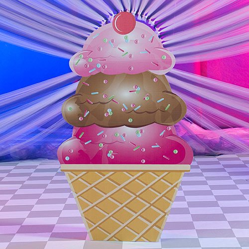 6 ft. 4 in. Ice Cream Sundae Standee Standup Photo Booth Prop Background Backdrop Party Decoration Decor Scene Setter Cardboard Cutout
