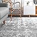 nuLOOM Deedra Modern Abstract Area Rug - 2x12 Runner Rug Modern/Contemporary Grey/Ivory Rugs for Living Room Bedroom Dining Room Entryway Hallway Kitchen