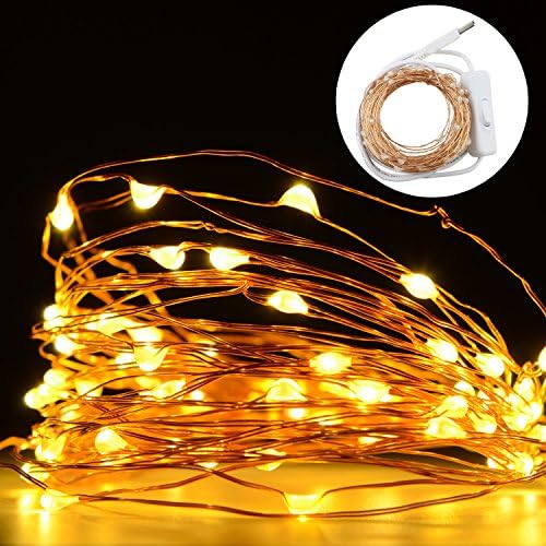 Seewa LED String Light, 66ft 200LED Waterproof Decorative Lights with Power Switch for Indoor and Outdoor, Garden, Patio, Wedding, Tree, Party, Christmas, Thanksgiving (200 LED warm white)