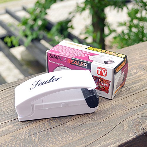Portable Bag Sealer - 1 Piece Portable Heat Sealing Machine Impulse Bag Sealer Seal Machine Plastic Bags Sealing Tools Vacuum Food Sealer - White