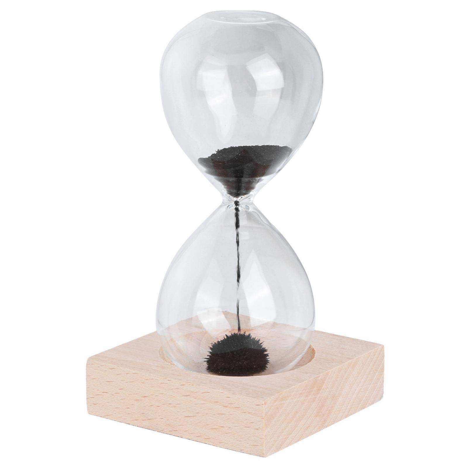 Anself Magnet Hand-Blown Sand Timer Desktop Decoration 10 Second Desktop Magnetic Glass Sand Hourglass with Base for Home Decoration Ornament Gift