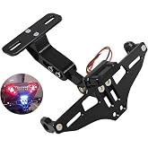 Worldmotop Motorcycle License Plate Bracket Fender Eliminator Kit Universal Replacement for Yamaha Kawasaki Honda Ducati Suzuki BMW Adjustable Light Tail Tidy Holder Mount(black)