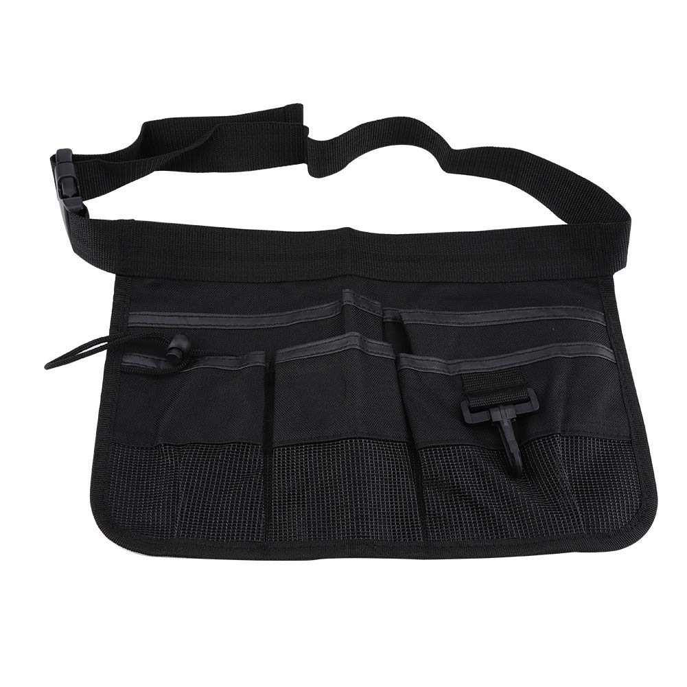 Garosa Gardening Tool Belt Waist Bag with 6 Pockets Adjustable Oxford Cloth Waist Belt for Gardeners Heavy Duty Black