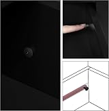 Yaheetech Black Bedside Tables 2pc Nightstand 30x40x61cm with Drawer view 6
