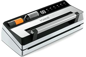 POWOT Vacuum Sealer for Food, Double Heat Seal Technology, Powerful Suction, Built-in Cutter & Storage, Sous Vide Compatible,