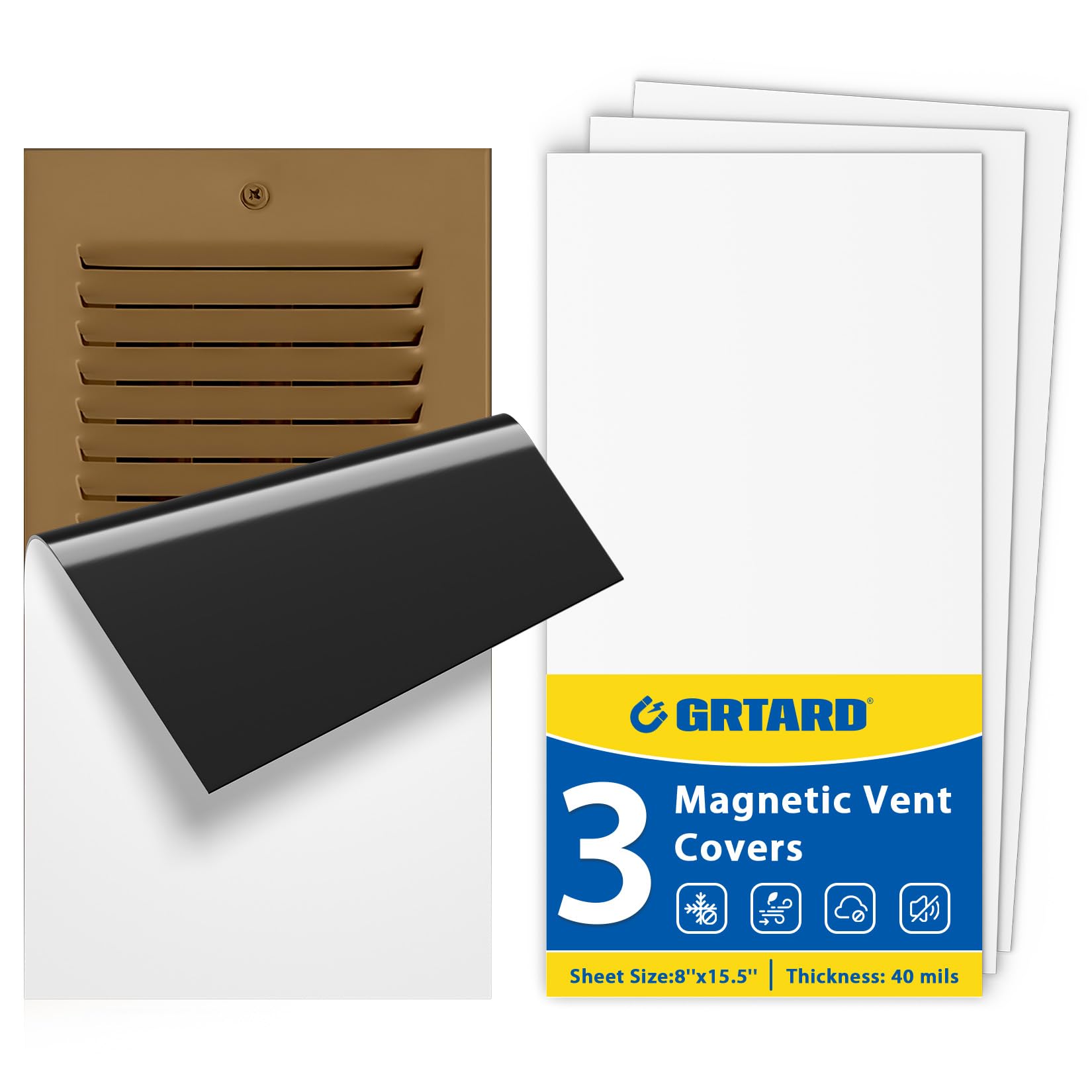 Photo 1 of Grtard Strong Magnetic Vent Covers, 3 Pack Magnet Vent Cover, 8" X 15.5" Magnetic Vent Cover, Vent Magnetic Cover, Air Vent Covers for Home Ceiling, Magnetic Vent Covers for Ceiling, Floor, Wall