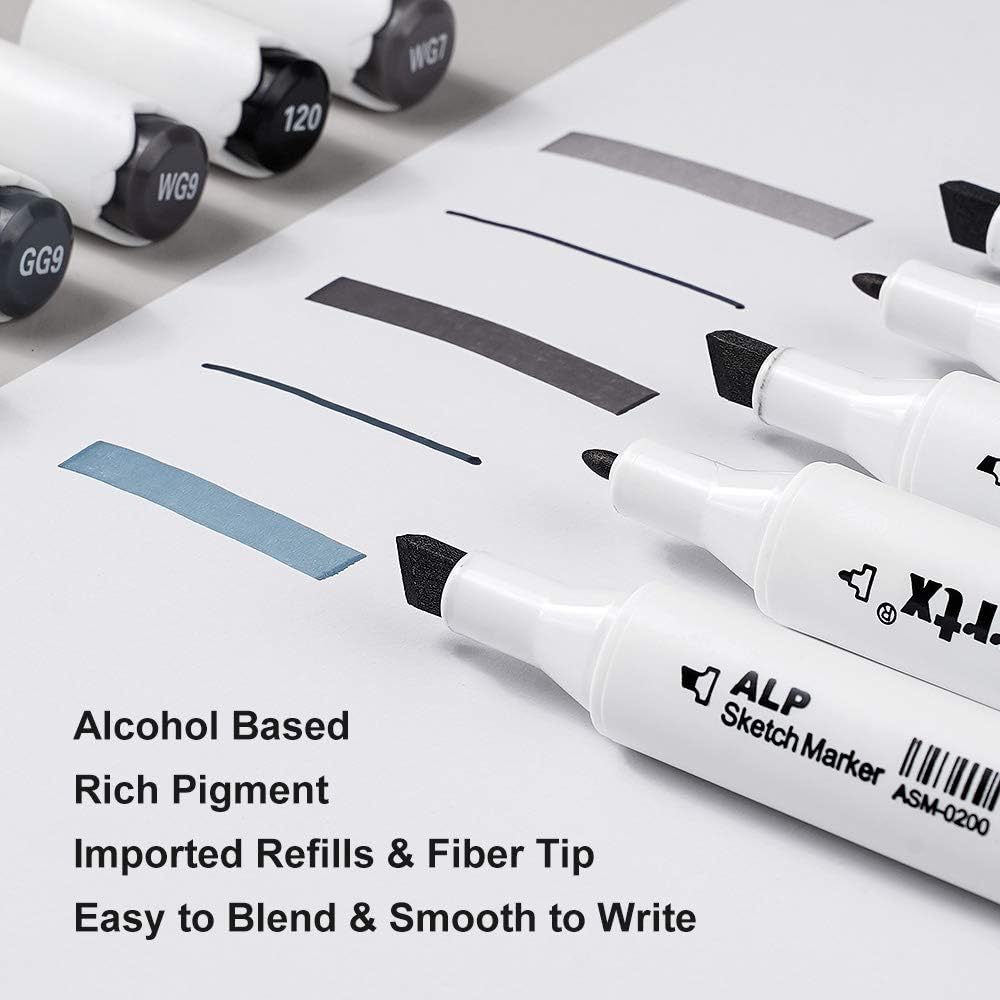 Arrtx Gray Tone Marker Pens 32 Colors Dual Tip Twin Markers Set ...