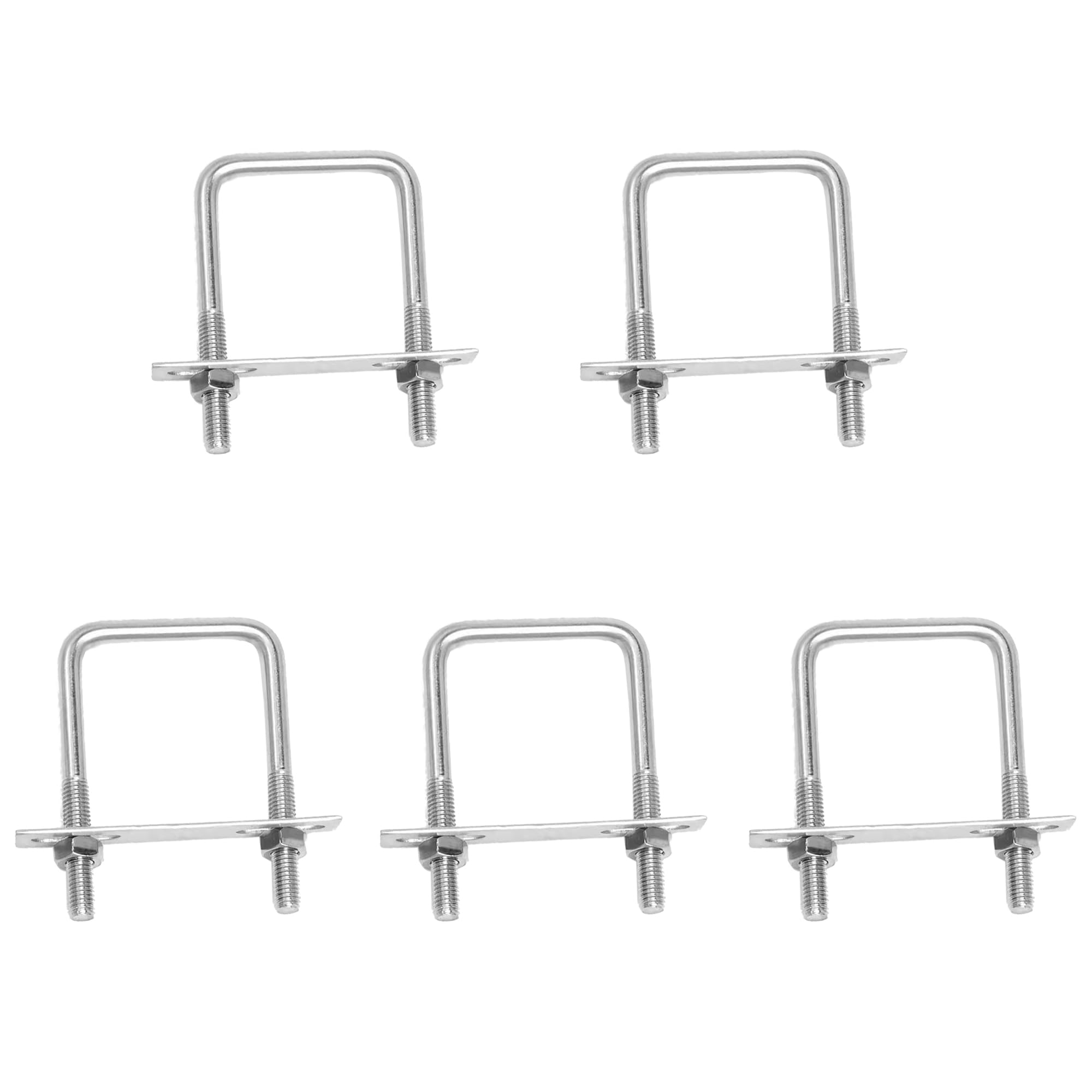 duoyif U Bolt M6 30 x 50 mm Pack of 5 U Bolts Square, U-Bolt M6 U Shackle, U Screws M6 Stainless Steel with Nut Frame Plate, U Bolt for Pipe Fixing Car Towing (M6 30 mm x 50 mm) — image 1