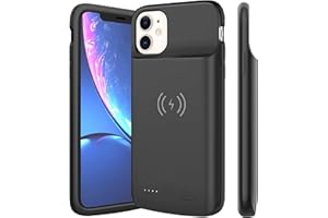 HUGUODONG Battery Case for iPhone 11(6.1 inch), 8000mAh,Qi Wireless Charging,Slim Portable Protective Extended Charger Cover with Wireless Charging Compatible with iPhone 11
