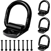 lifgarfe 4PCS 1/2" Trailer Bolt-On Forged Tie Down D Rings with Back Plate Fit for Flated Trucks and Trailers