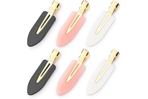 D 6 Pcs Creaseless Hair Clips No bend No Crease Hair Clip Makeup Clips for Women and Girls Flat Hair Clips for Hairstyling Salon Golden Handle