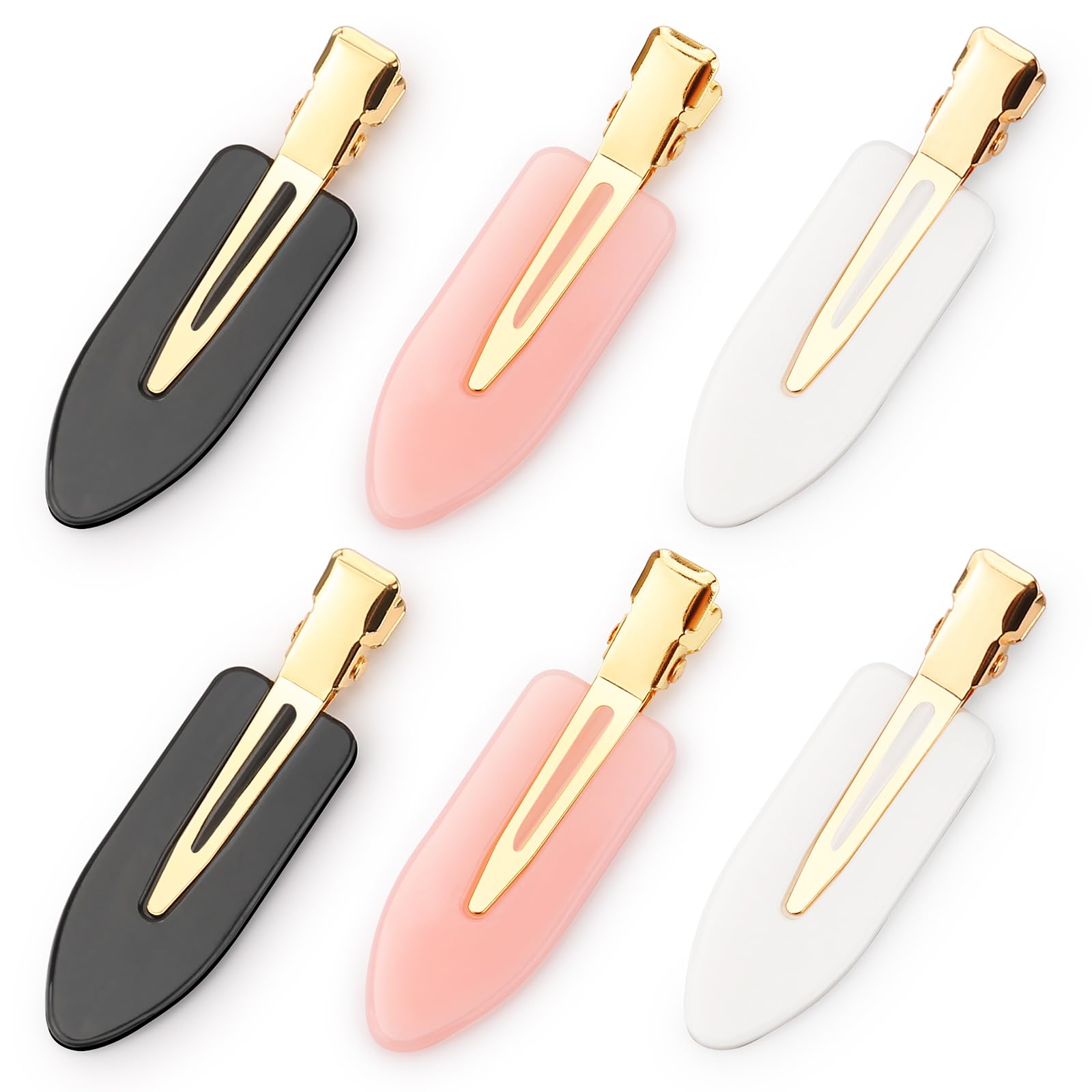 Photo 1 of  Creaseless Hair Clips No bend No Crease Hair Clip Makeup Clips for Women and Girls Flat Hair Clips for Hairstyling Salon Golden Handle