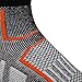 PureAthlete Running Socks Quarter Length - Lightweight, Thin, Moisture Wicking - Anti-Blister Athletic Sock (White/Grey/Orange, Large)