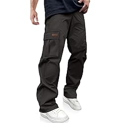 PLEPAN Men's Casual Cargo Pants Drawstring Hiking