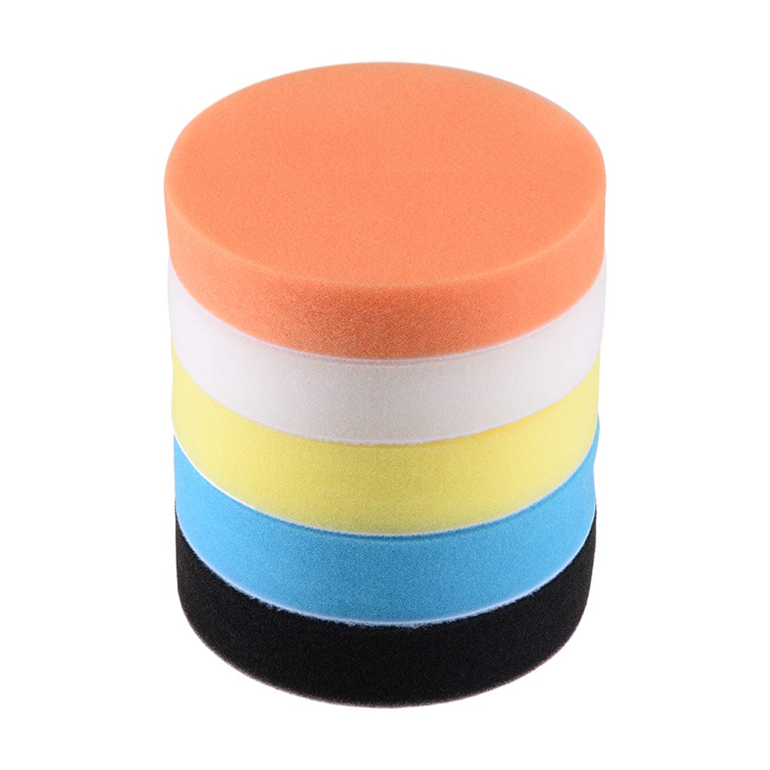 sourcing map 5" Foam Drill Polishing Pad Kit Sponge Pads for Waxing Sealing Glaze 5pcs