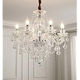 Durahonn Crystal Chandelier 6 Lights Clear K9 Crystal Luxury Interior Decoration Ceiling Light E12 Bulbs Crystal Pendant Ligh
