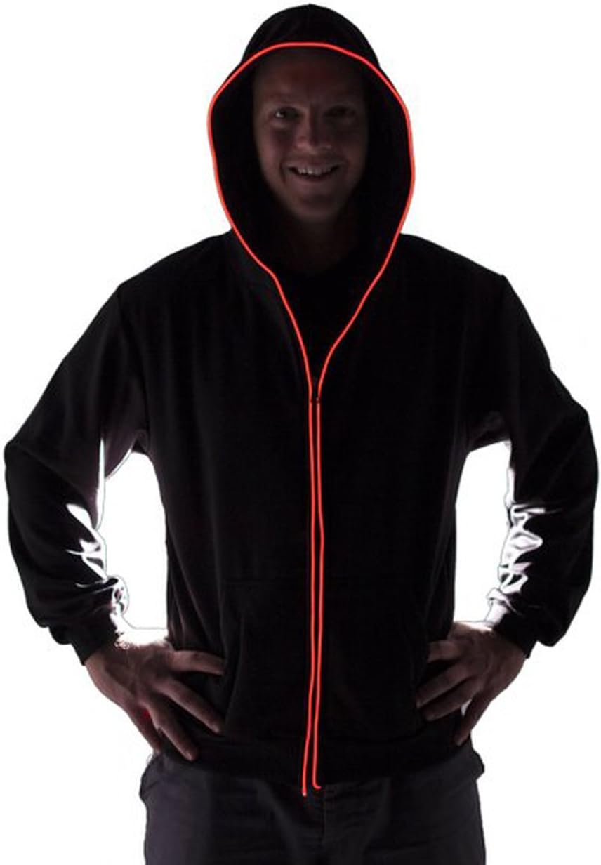 El Wire Light up LED Flash Hoodie Sweatshirt Multi-color